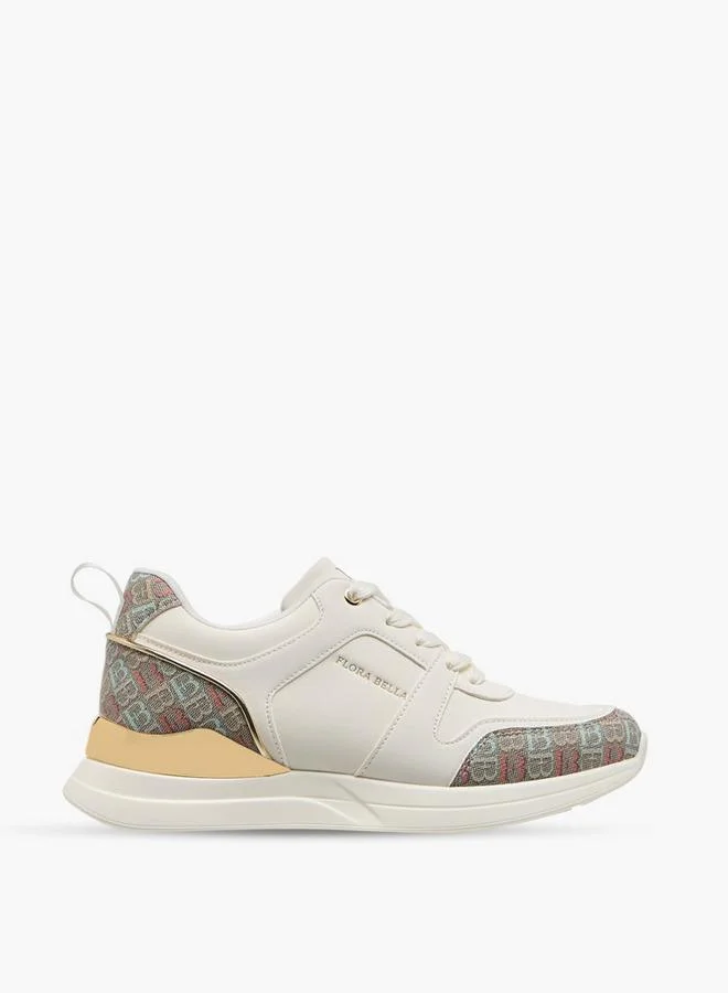 Flora Bella By Shoexpress MULTICOLOUR Women's Monogram Print Sneakers with Lace-Up Closure for Women | Best Price UAE