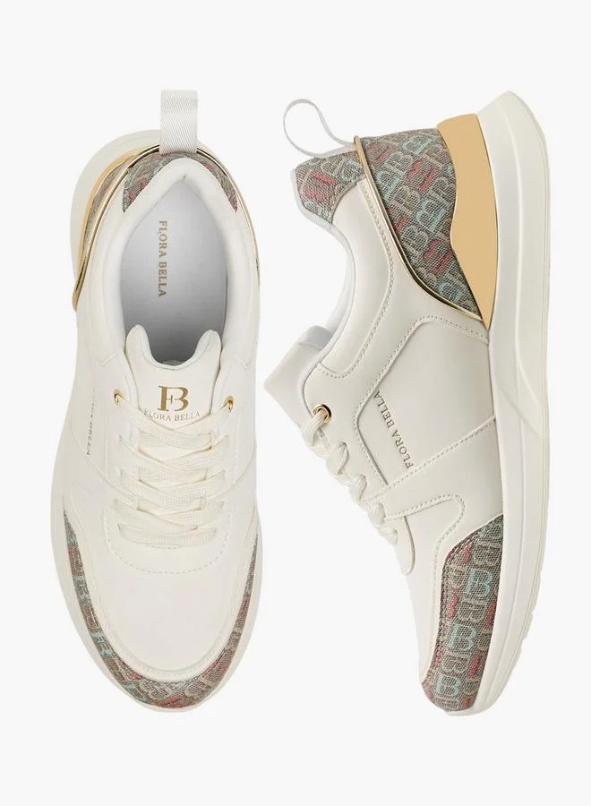 Flora Bella By Shoexpress MULTICOLOUR Women's Monogram Print Sneakers with Lace-Up Closure for Women | Best Price UAE