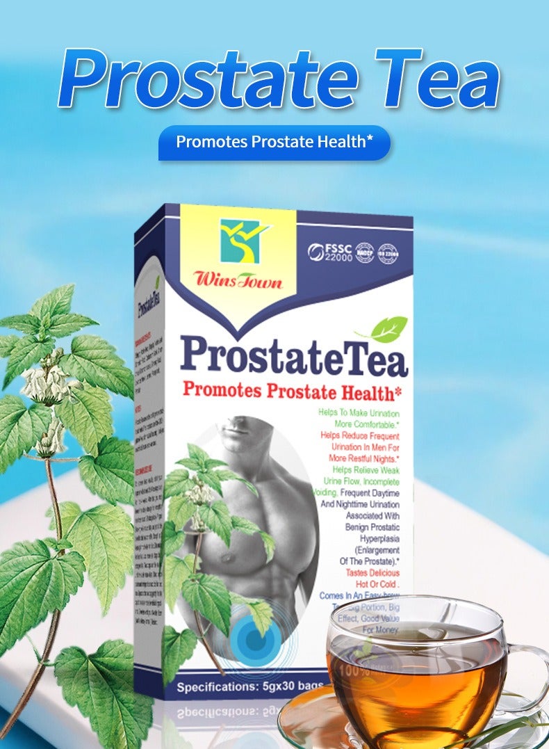 وينز تاون شاي صحة البروستاتا للرجال - 30 كيس لتخفيف تردد البول وعلاج العافية - Image 1