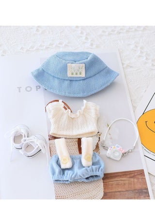 6 in 1 set Blue hat White top