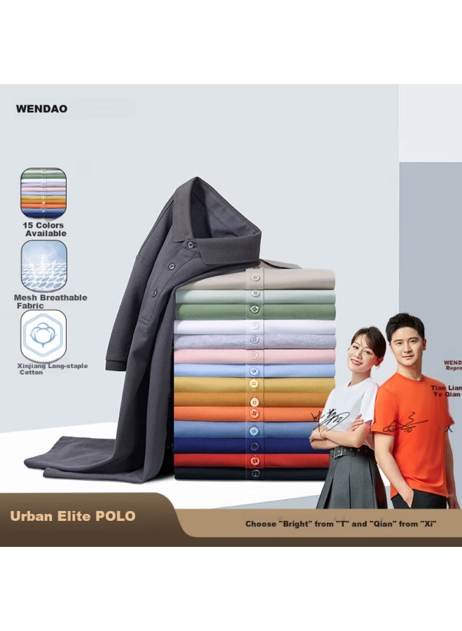 ASK Wendao City Elite Polo Summer Business Casual Short Sleeve T-shirt 2208 Black 3XL - Image 2