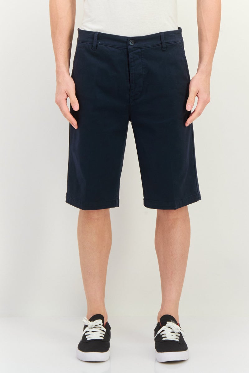 GAS Men Solid Chino Shorts, Navy - Image 1