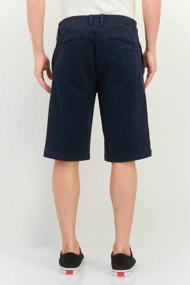 GAS Men Solid Chino Shorts, Navy - Image 3