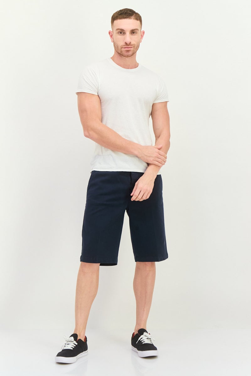 GAS Men Solid Chino Shorts, Navy - Image 4