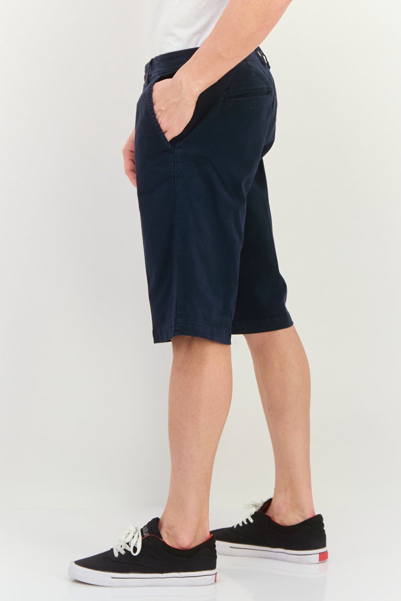 GAS Men Solid Chino Shorts, Navy - Image 2