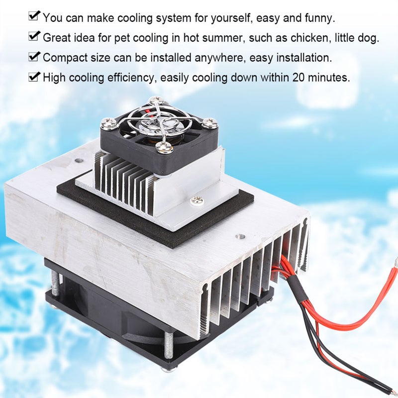 Semiconductor Cooling Kit: 12V DC Compact Size, Easy Installation, High Cooling Efficiency - Thermoelectric Cooling Module for Pet Cooling, Small Spaces & DIY Mini Fridge - Image 2