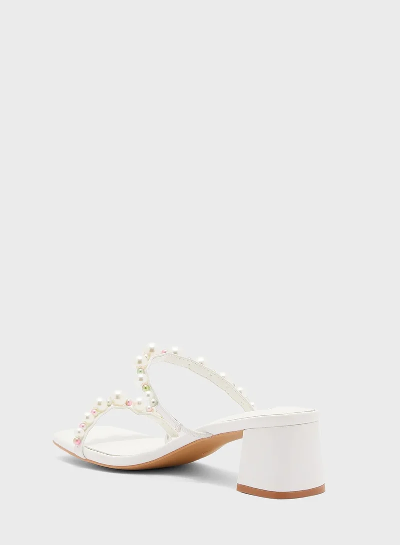 ELLA Pearl Double Strap Mule Sandals