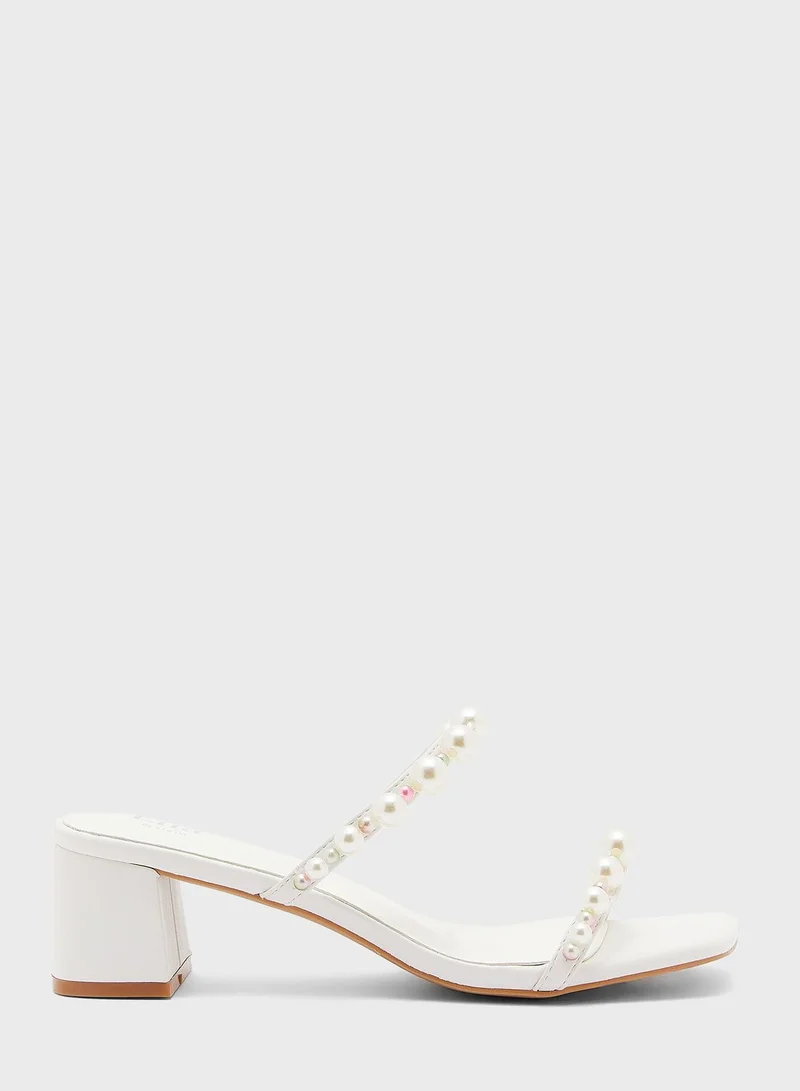 ELLA Pearl Double Strap Mule Sandals