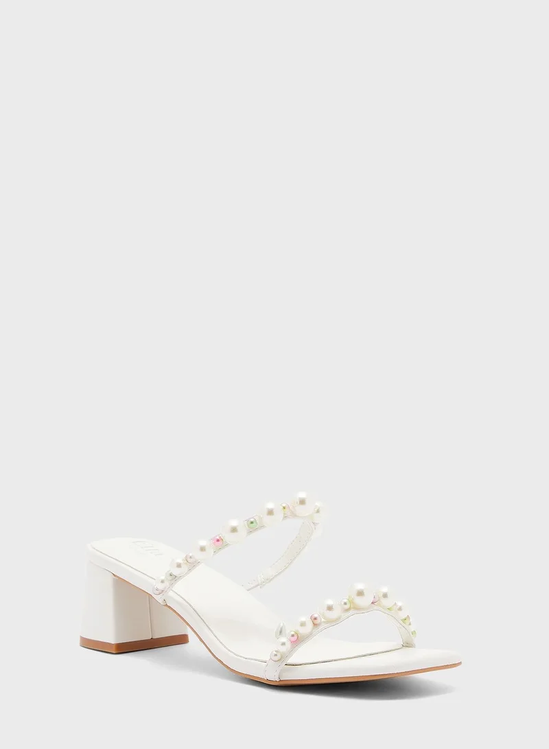ELLA Pearl Double Strap Mule Sandals