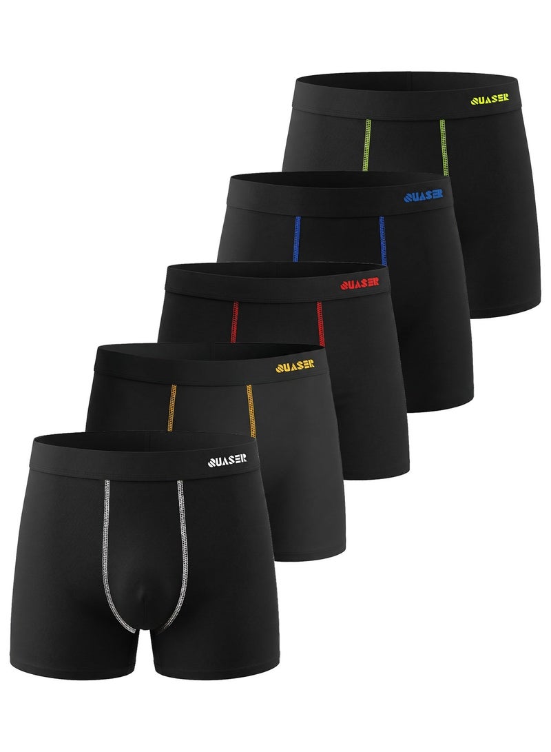 QUASER 5 Pack Men's Sort Boxer Briefs & Trunks,Underwear,Comfortable and breathable,seamless,plus-size and loose fit,new style - Image 1