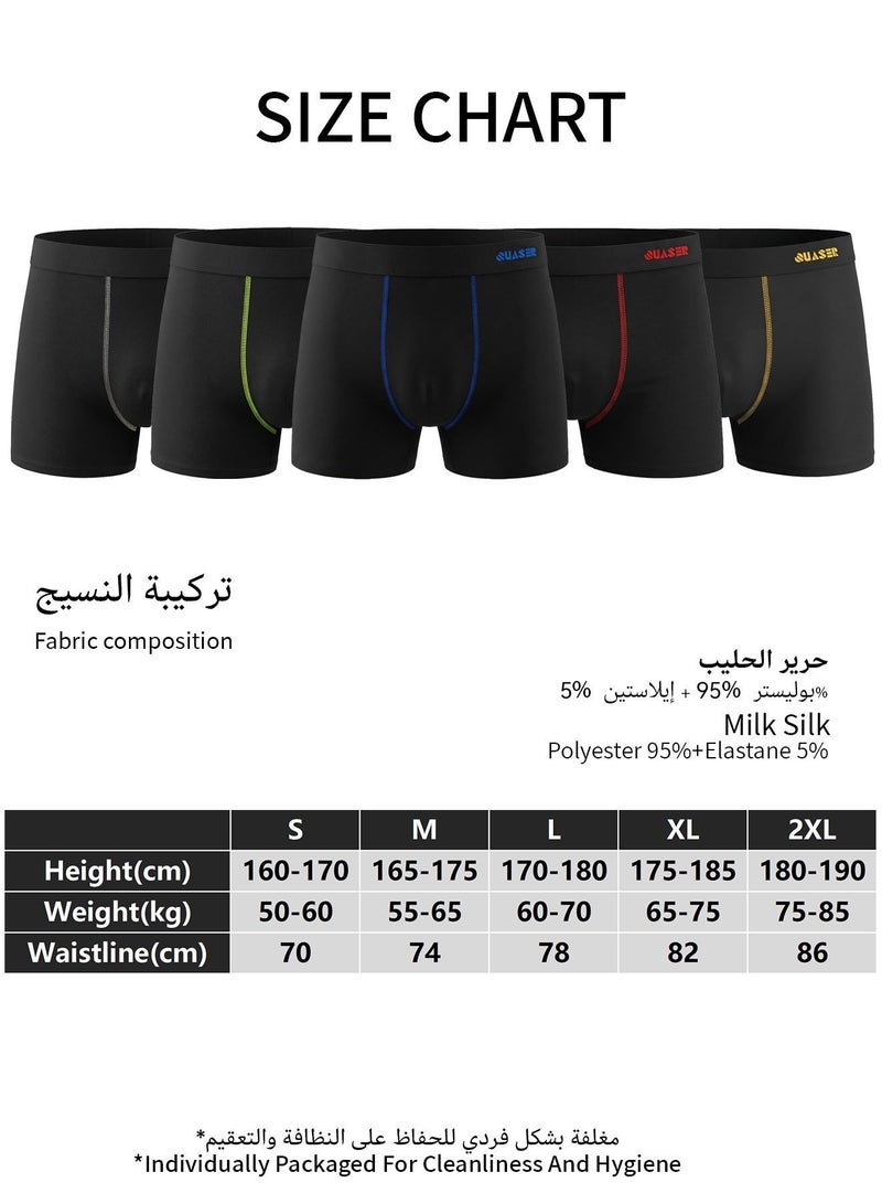 QUASER 5 Pack Men's Sort Boxer Briefs & Trunks,Underwear,Comfortable and breathable,seamless,plus-size and loose fit,new style - Image 5