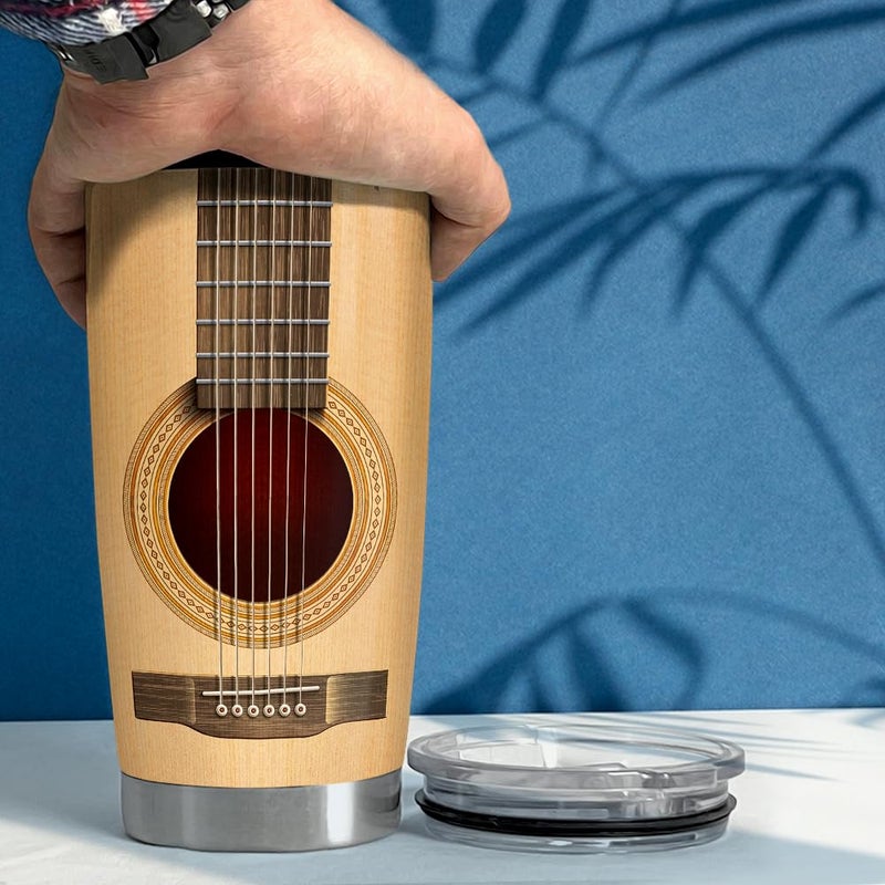 SANDJEST Guitar Tumbler Cup 20oz Guitarist Stainless Steel Insulated Tumblers Guitars Coffee Travel Mug Gift for Musician Players Guitar Lovers Gifts for Birthday Christmas - Image 5