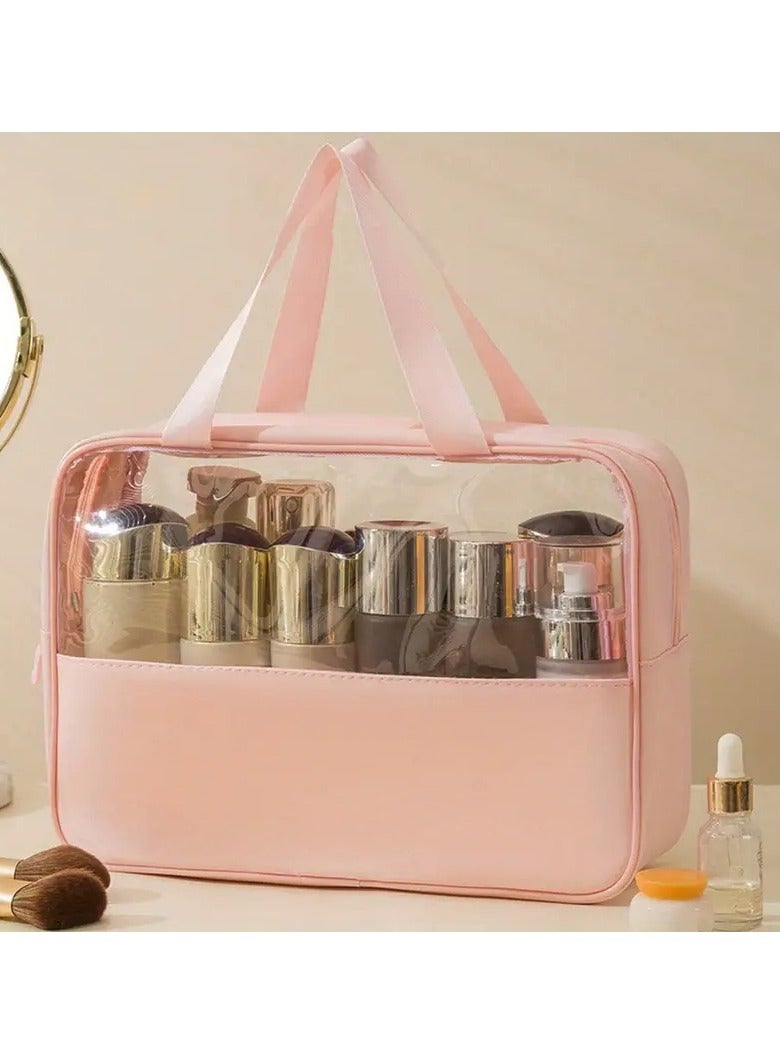أوريتي حقيبة مكياج شفافة مع سحاب حقيبة مكياج محمولة حقيبة مكياج شفافة للسفر حقيبة حجم كورت حقيبة متوافقة مع شركة طيران المطار حقيبة مكياج للسفر للنساء والرجال حقيبة مكياج شفافة كبيرة - Image 1