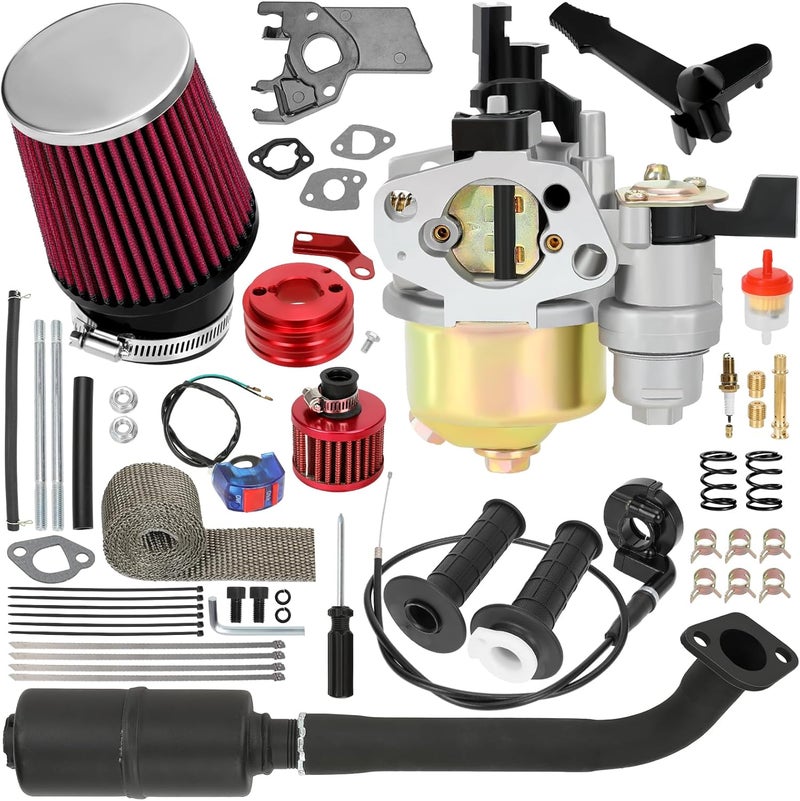 CILOYU Mini Bike Carburetor 212cc Exhaust Muffler Throttle Stage 2 Kit for Predator Engines - Image 1