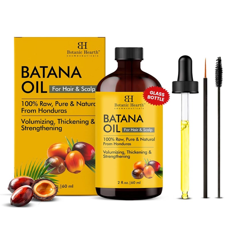 Botanic Hearth 100% Pure Batana Oil for Hair Growth | Infused with Batana and Kemel |Hair Oil Repairs Dry Damaged Hair, Strengthening, Healthier - Hair Tonic, 2 fl oz - Image 1