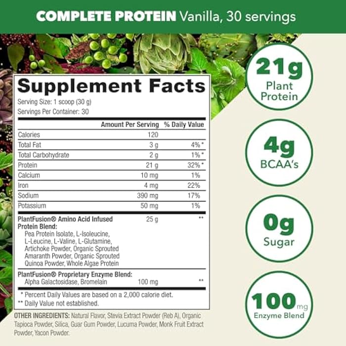 PlantFusion Complete Vegan Protein Powder Sample Packets - Plant Based Protein Powder Packets to-Go with BCAAs and Pea Protein - Keto, Gluten Free, Non-Dairy, No Sugar (Vanilla Pack of 4) - Image 2