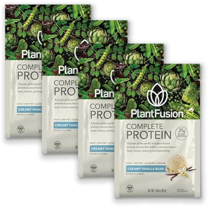 PlantFusion Complete Vegan Protein Powder Sample Packets - Plant Based Protein Powder Packets to-Go with BCAAs and Pea Protein - Keto, Gluten Free, Non-Dairy, No Sugar (Vanilla Pack of 4) - Image 1