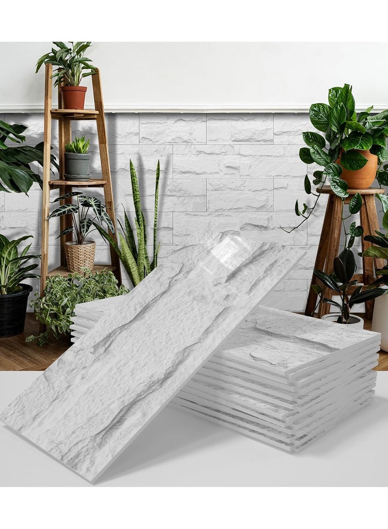 CityRiya-Long 32Pcs Backsplash Tiles 20.32 * 10.16cm 3D Wall Panels Wall Sticker Self-Adhesive Brick Wallpaper Peel and Stick Tile for Kitchen Bathroom Shower Wall Tile Stickers Wall Decor - Image 1