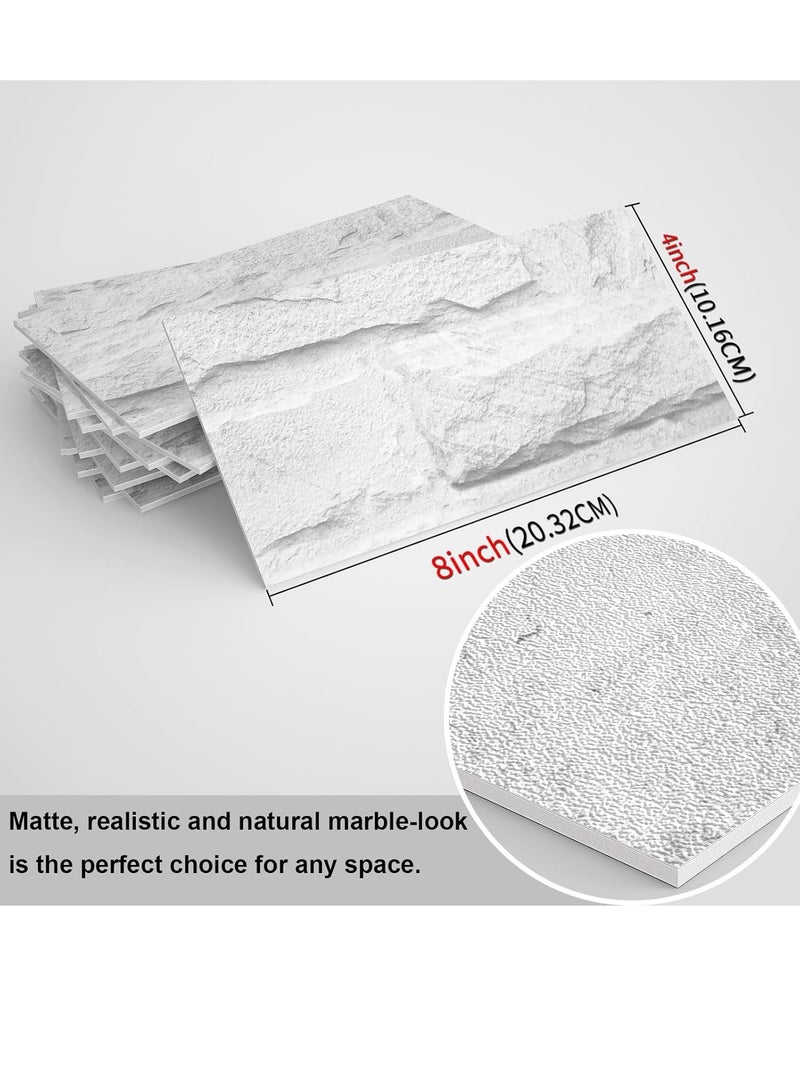 CityRiya-Long 32Pcs Backsplash Tiles 20.32 * 10.16cm 3D Wall Panels Wall Sticker Self-Adhesive Brick Wallpaper Peel and Stick Tile for Kitchen Bathroom Shower Wall Tile Stickers Wall Decor - Image 3