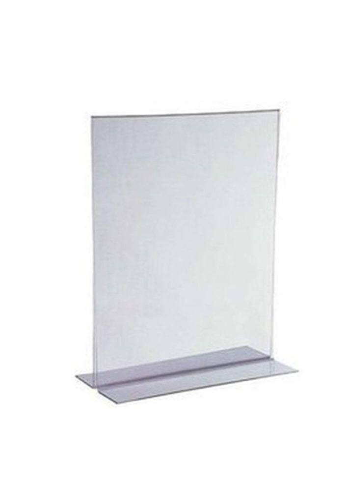 PARTNER - Acrylic Sign Holder A4 - Double Sided Acrylic T Shape Table Top Display Stand, Portrait Style Menu Ad Frame, Clear Picture Frame for Restaurants, Store Promotions, Photo Frames, Classroom, Office - Image 1