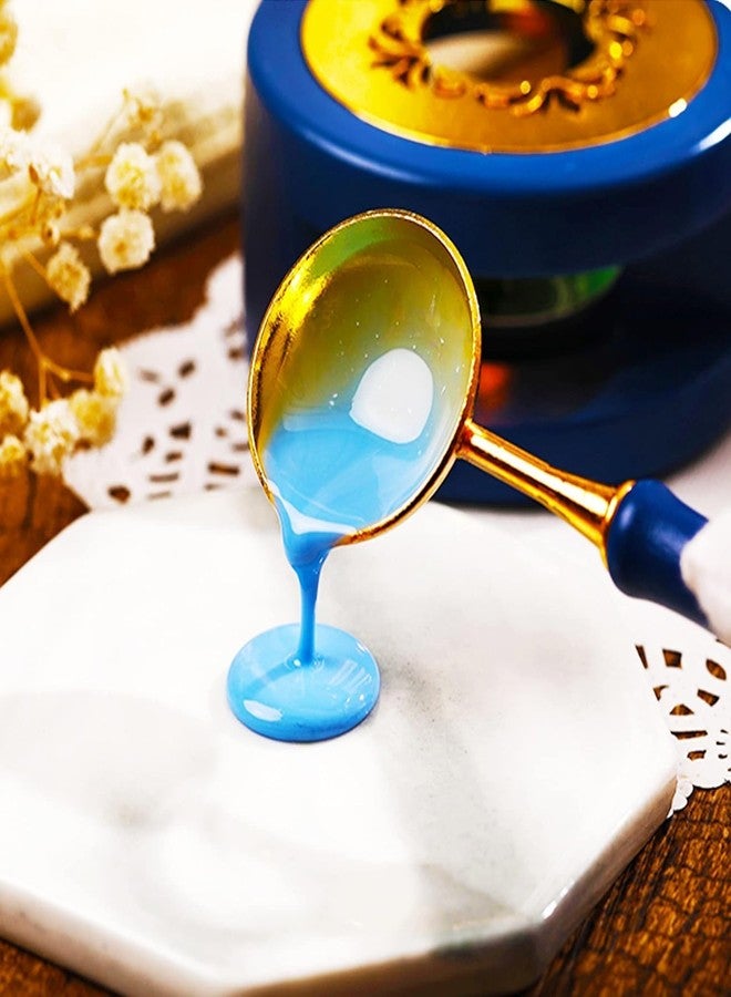 لو شي ملعقة ختم الشمع من لوشي، ملعقة إذابة الشمع بمقبض خشبي عتيق من النحاس الأصفر لختم الأظرف والأعمال الفنية والحرفية، عبوة من ألوان متنوعة (1) - Image 5