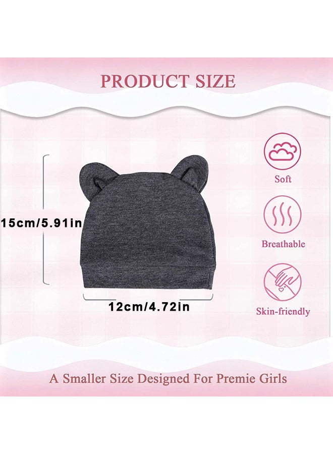 HS 4 Pieces Newborn Baby Boys Hospital Hat, Newborn Hospital Hat, Thick Cute Bear Ear Cotton Baby Boy Beanie For 0-6Months - Image 2
