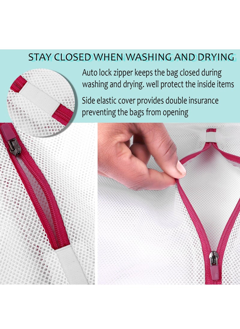 Perpetual Perpetual Reusable Mesh Laundry Washing Bag RustFree Zipper Undergarments Organizer Bag for Clothes Storage Washing Bag for Clothes Inners Bra Blouse Pack of 3 S1 M1 L1 White  - Image 2