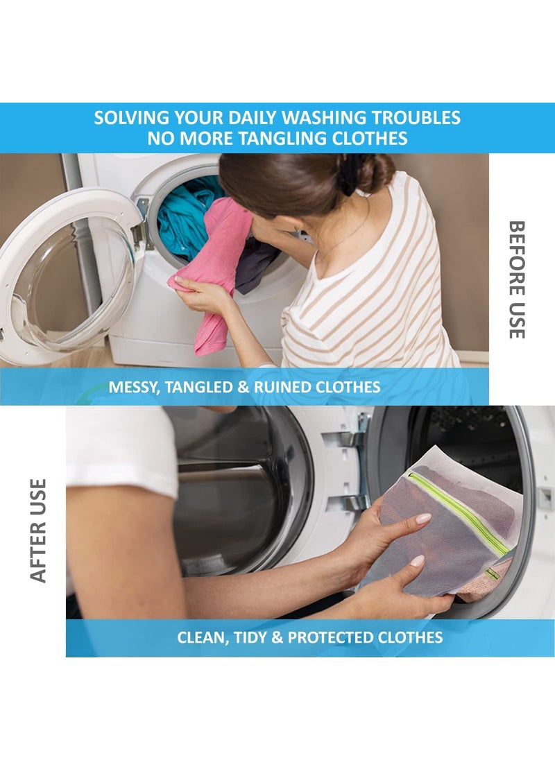 Perpetual Perpetual Reusable Mesh Laundry Washing Bag RustFree Zipper Undergarments Organizer Bag for Clothes Storage Washing Bag for Clothes Inners Bra Blouse Pack of 3 S1 M1 L1 White  - Image 4