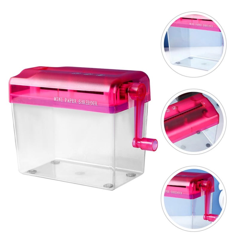 Red Manual Paper Shredder Compact Mini Desktop Wear Resistant for A4 Documents Home Office - Image 4
