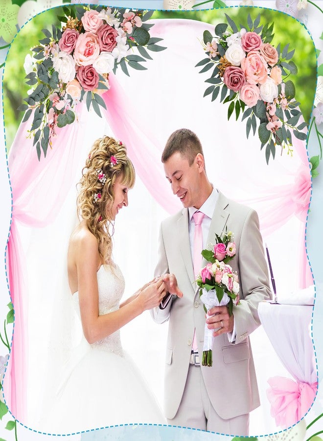 Ovveroche Wedding Arch Decorations 2 Pack - Reusable Artificial Hanging Flowers Floral Swag Greenery Garland for Wedding Welcome Sign Backdrop Bridal Ceremony Reception Backdrop Decoration, Baby Shower - Image 5