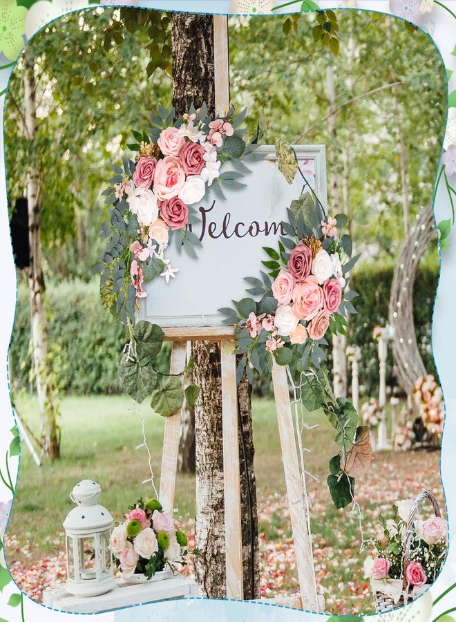 Ovveroche Wedding Arch Decorations 2 Pack - Reusable Artificial Hanging Flowers Floral Swag Greenery Garland for Wedding Welcome Sign Backdrop Bridal Ceremony Reception Backdrop Decoration, Baby Shower - Image 3