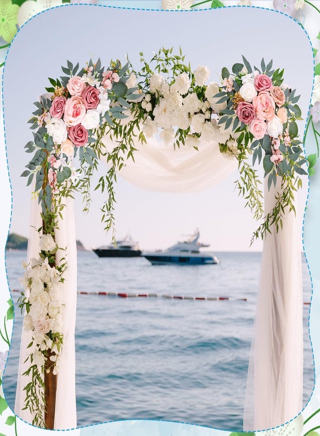 Ovveroche Wedding Arch Decorations 2 Pack - Reusable Artificial Hanging Flowers Floral Swag Greenery Garland for Wedding Welcome Sign Backdrop Bridal Ceremony Reception Backdrop Decoration, Baby Shower - Image 4