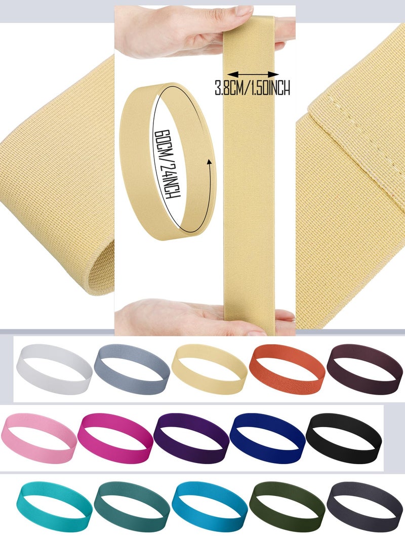 Liitrsh 15 Pcs Hat Band Stretchable Hat Band Ribbon Panama Hat Band Western Cowboy Hat Band Women Men Straw Hat Accessories (Light Colors) - Image 2