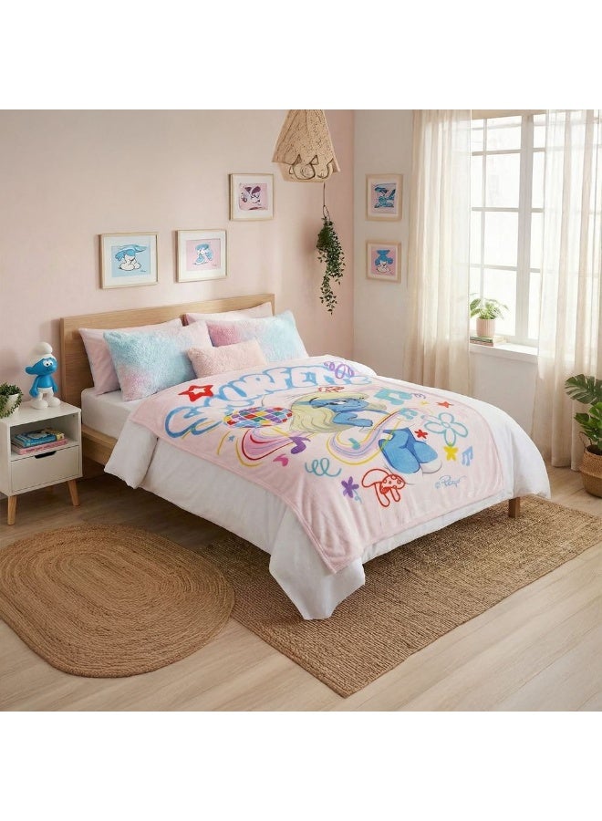 DANUBE HOME بطانية فانيلا سمورف للأطفال من ديزني - مجموعة لحاف وملاءة سرير 100% بوليستر - أغطية وبطانيات متعددة الألوان - أثاث ناعم ومريح لغرفة نوم الأطفال - Image 3