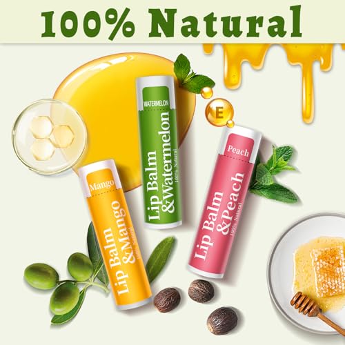 RBUGR 126 Pcs Lip Balm Bulk, 12 Flavored Pack of Lip Balms Pack Natural Moisturising Organic Lip Balm Set for Cracked Lips, Bulk Gifts Stocking Stuffers Party Favors(4.2g/0.15oz) - Image 3