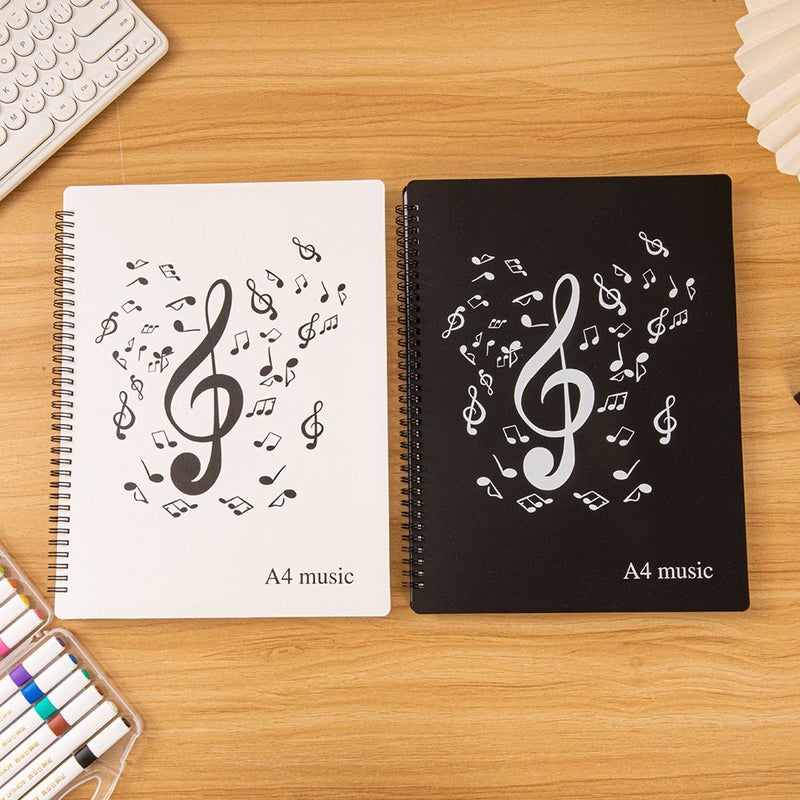 New Style A4 Piano Sheet Music Folder Three Prong Binder Clip Non Reflective Modifiable 40 Inner Pages Holds 80 Sheets For Student Sheet Music Storage - Image 2