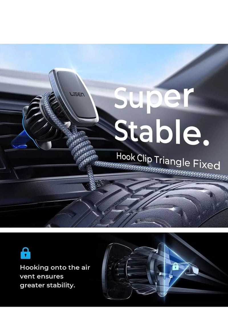 Lisen - Phone Holder Car, [Upgraded Clip] Ultra Magnetic Phone Mount [6 Strong Magnets] Cell Phone Holder Car Magnetic [Case Friendly] Phone Car Holder Mount for 4-6.7 inch Smartphones - Image 1