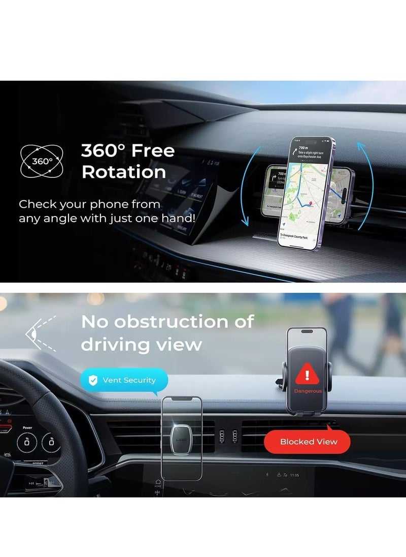 Lisen - Phone Holder Car, [Upgraded Clip] Ultra Magnetic Phone Mount [6 Strong Magnets] Cell Phone Holder Car Magnetic [Case Friendly] Phone Car Holder Mount for 4-6.7 inch Smartphones - Image 1