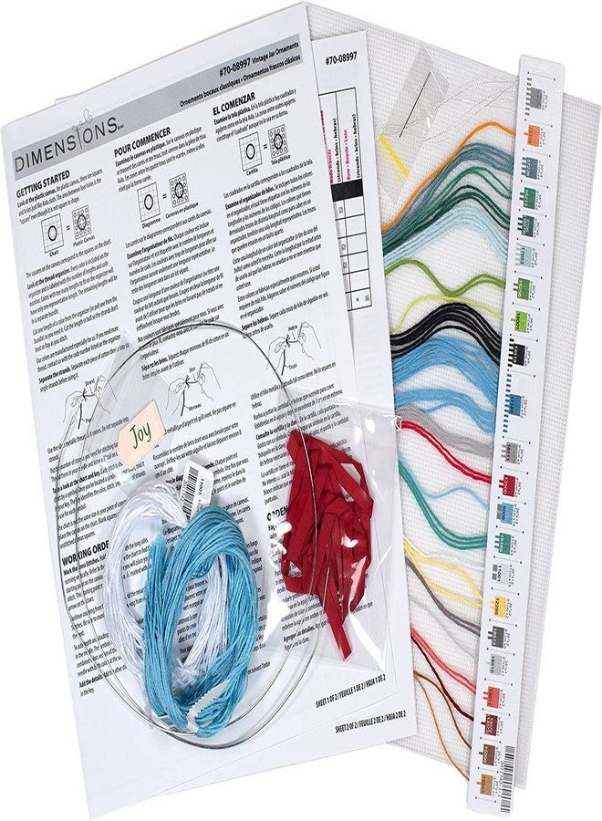 Dimensions 70-08997 Holiday Jar Christmas Ornament Cross Stitch Kit, 3" x 7", 14 Count Clear Plastic Canvas, Various - Image 2