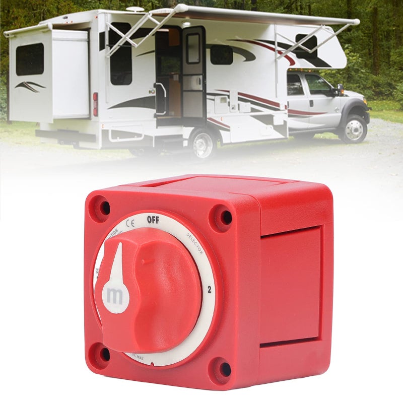 300A Dual Circuit Battery Disconnect Isolator Red Copper Panel Mount for Marine RV Truck - Image 3