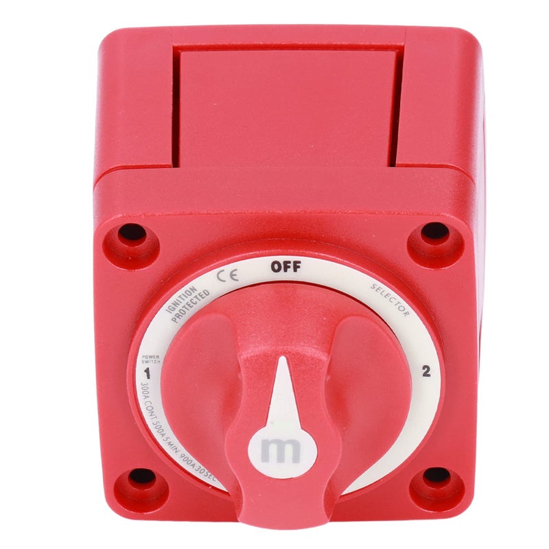300A Dual Circuit Battery Disconnect Isolator Red Copper Panel Mount for Marine RV Truck - Image 4