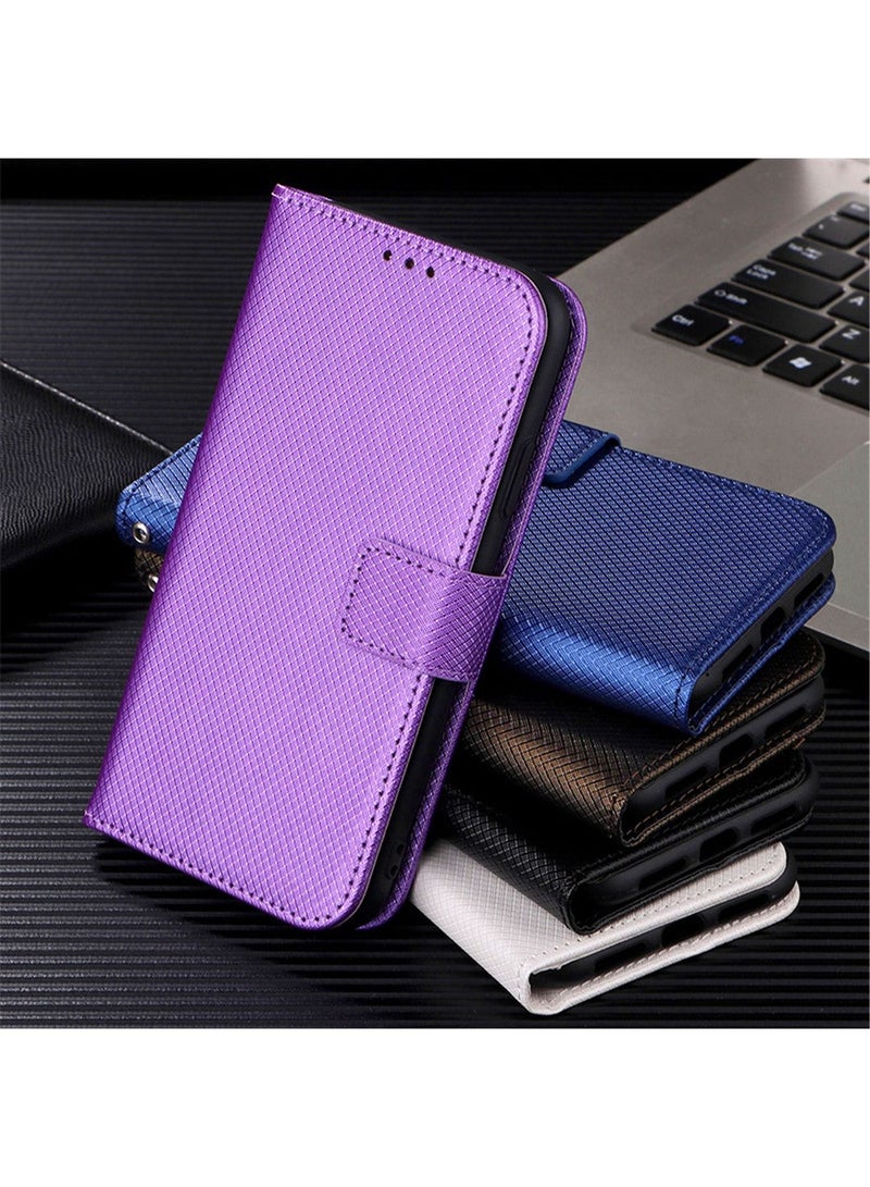 Redmi 12 4G Wallet Case Stand PU Leather Magnetic Closure Ultra Slim Flip Shockproof Anti-Fingerprint Anti-Scratch and Anti-Drop Protection Back Cover Card Slots  - Image 5