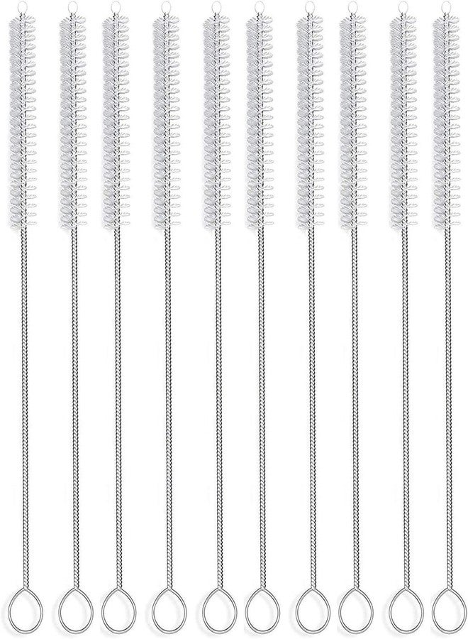 BLINE Long Straw Cleaning Brush Stainless Steel Nylon Thin Pipes Drinking Straw Washing Cleaning Brushes/Straw Brushes with Tiny Bristles, for Tumbler, Sippy Cup, Bottle and Tube (Pack of 10) - Image 1