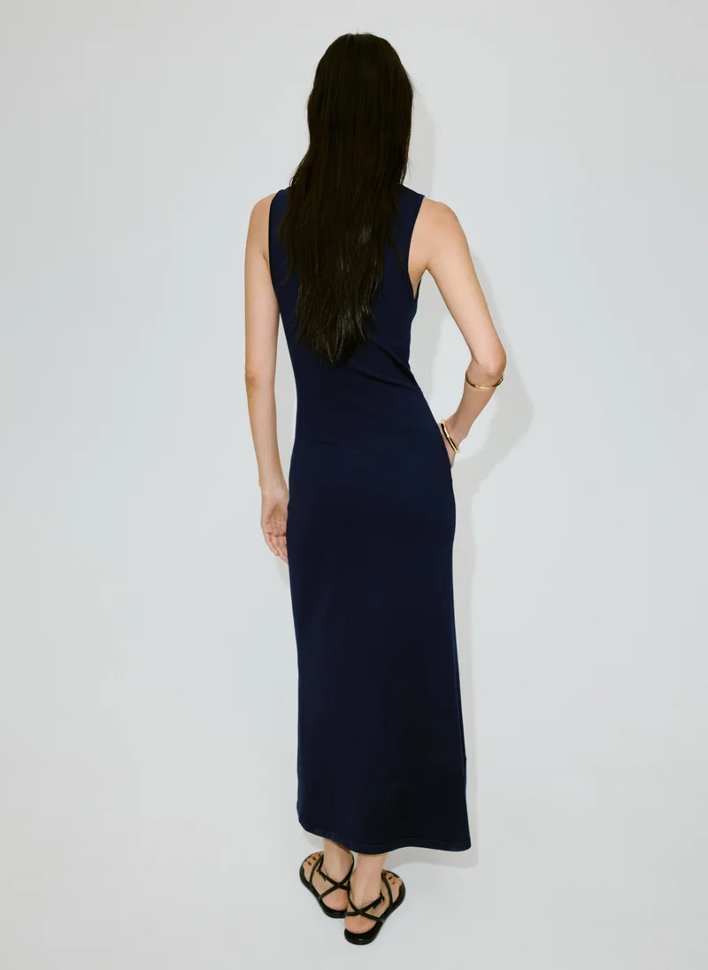 مانجو Knit Dress With Tie Detail