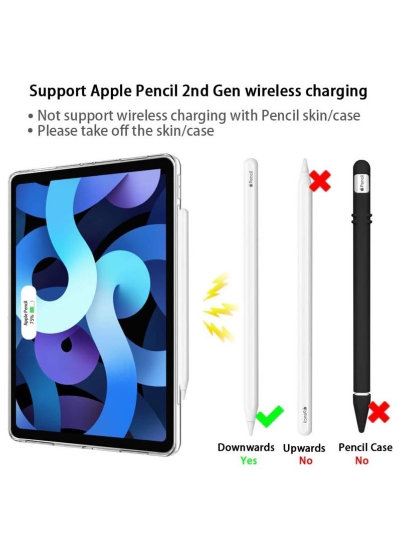 حافظة شفافة لجهاز iPad Air 5/4 الجيل 10.9 بوصة، غلاف خلفي رقيق وخفيف الوزن من السيليكون مع دعم شحن قلم أبل الجيل الثاني - Image 4