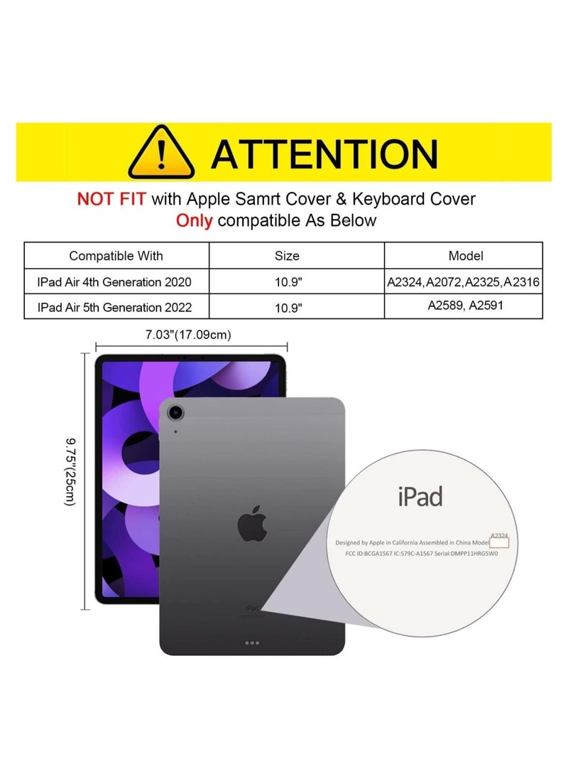 حافظة شفافة لجهاز iPad Air 5/4 الجيل 10.9 بوصة، غلاف خلفي رقيق وخفيف الوزن من السيليكون مع دعم شحن قلم أبل الجيل الثاني - Image 2