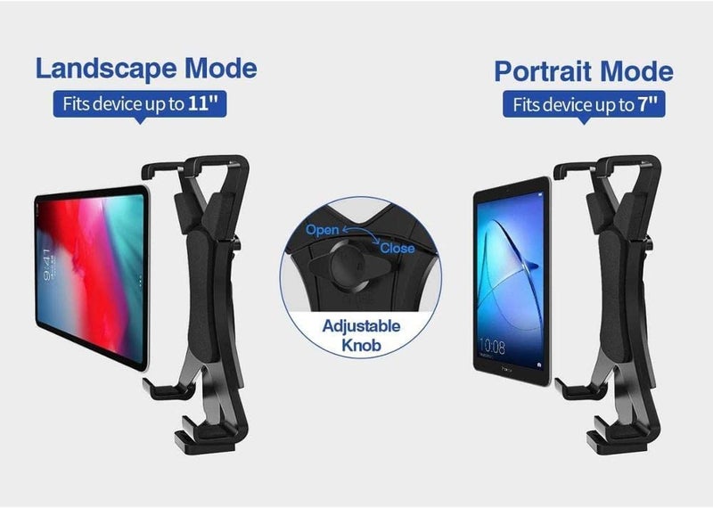 DCZ ® New Tablet Holder Clip, Adjustable Tablet Tripod Mount Adapter, Clamp Bracket 1/4 "Thread Adapter for All iPad Air Mini Pro for Galaxy Tab - E 7-11 Inch - Image 2
