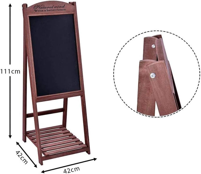 LINGWEI Wooden Hand Writing Black Board Drawing Board with Flower Pot Holder Free Standing Display Stand Chalk Board Ideal For Restaurants Menu Wedding Party - Image 5