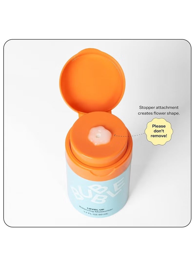 Bubble Skincare Level Up Balancing Face Moisturizer - Hydrating Gel Moisturizer Formulated with Zinc PCA + Niacinamide for Improved Texture & Radiance - Skin Care for Oily or Combination Skin (50ml) - Image 2