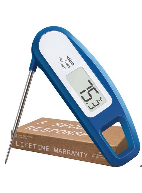Lavatools Javelin® Ultra-Fast 2-Second Digital Instant Read Meat Thermometer for Grill and Cooking, 2.75" Probe, Compact Foldable Design, Large Display, IP65 Water Resistant, NSF Certified - Maize
